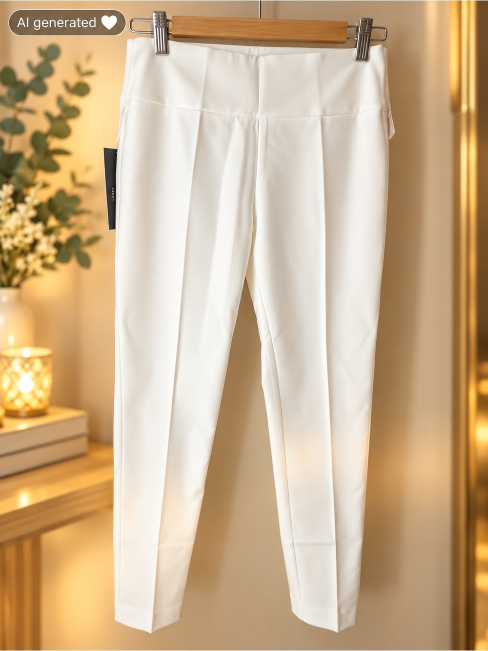 Women’s White Pull-On Ankle Pants
